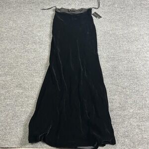 Ralph Lauren Dress Womens 8 Black Velvet Silk Evening Gown Strapless Maxi